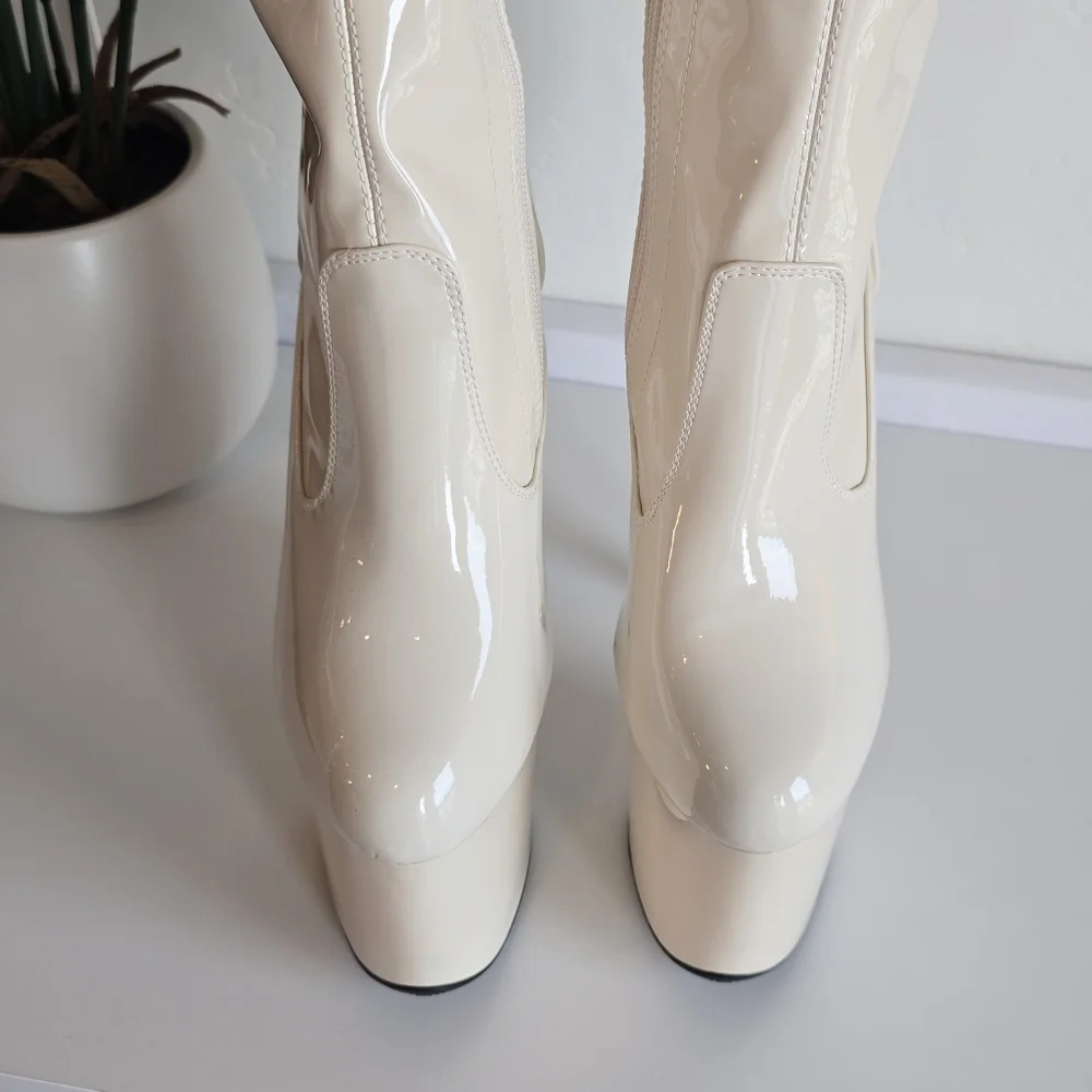 NWOB Hella Heels No Angel Corset Lace Thigh High Boot 8" Heel Protectors READ - Picture 5 of 13